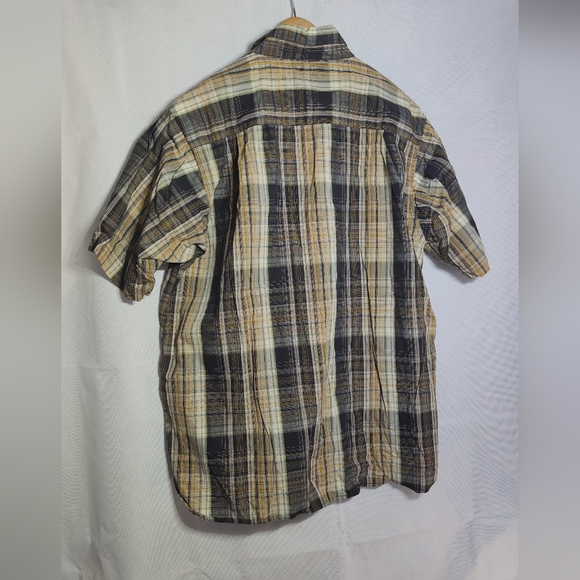 Dickies Black Yellow Plaid Sz 2XL Casual Button Down Shirt - Picture 4 of 5